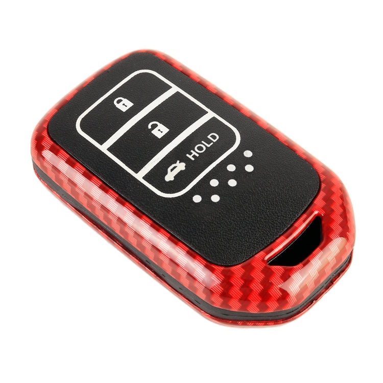 Carbon Fiber Texture Car Key Protective Cover for Honda Smart 3-button English Tailgate