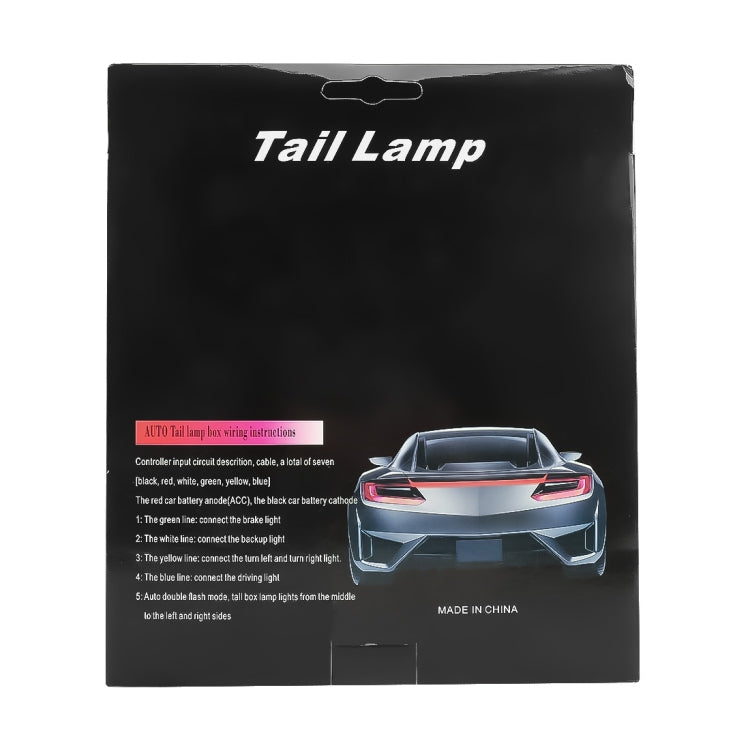 1.5m Car Auto Waterproof Universal Four Color Rear Flowing Light Tail Box Lights with Tail Light Controller, Ice Blue Light Driving Light, White Light Reversing Light, Red Light Brake Light, Yellow Light Turn Signal Light, LED Lamp Strip Tail Decoration
