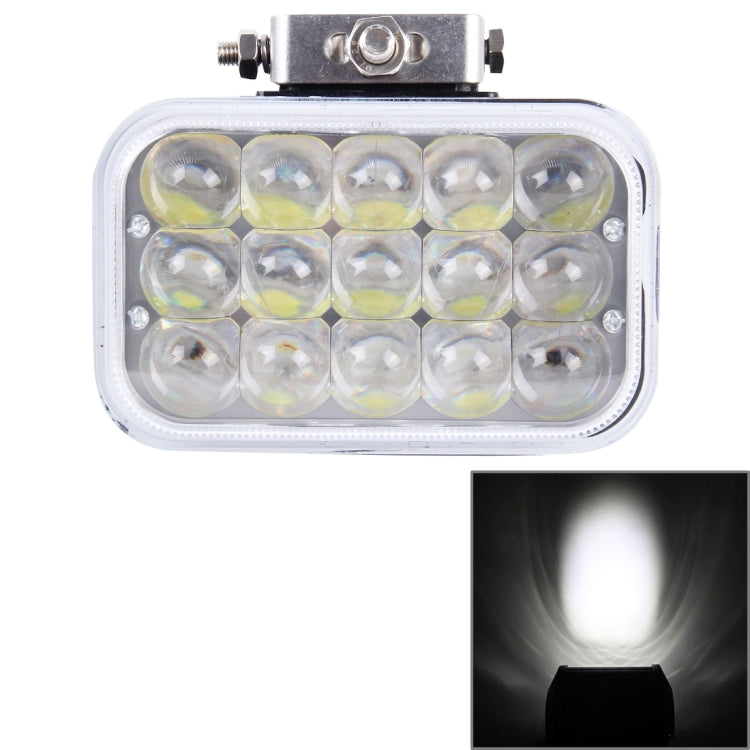 5 inch DC 12-80V 75W 3800LM 6000K IP67 Waterproof Squared Car Spotlight Fog Spot Light Foglight LED Car Bulbs with 15 LED Lights(White Light)