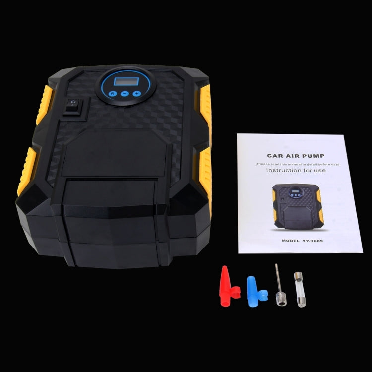 12V 10A Air Pump with Digital Gauge and LED Light, Portable Tire Inflator Compressor for 22 Cylinder Car