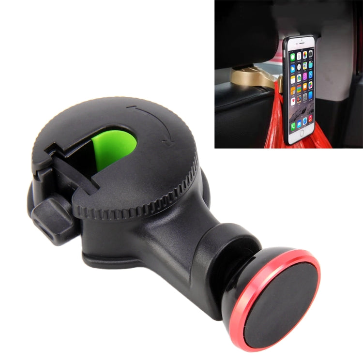 2 in 1 Vehicle Back Seat Hanger Hook Mobile Phone Magnetic Holder