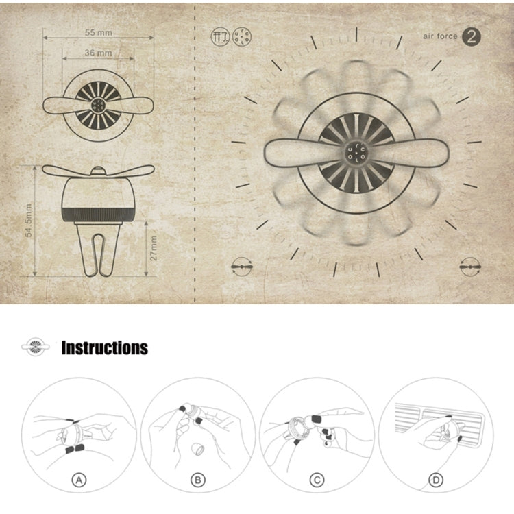 Automobile Air Conditioning Outlet Mini Fan Aircraft Rotary Aromatherapy Perfume Clip Car Air Conditioning Outlet Perfume Folder Car Perfume Aromatherapy with Essential Oil