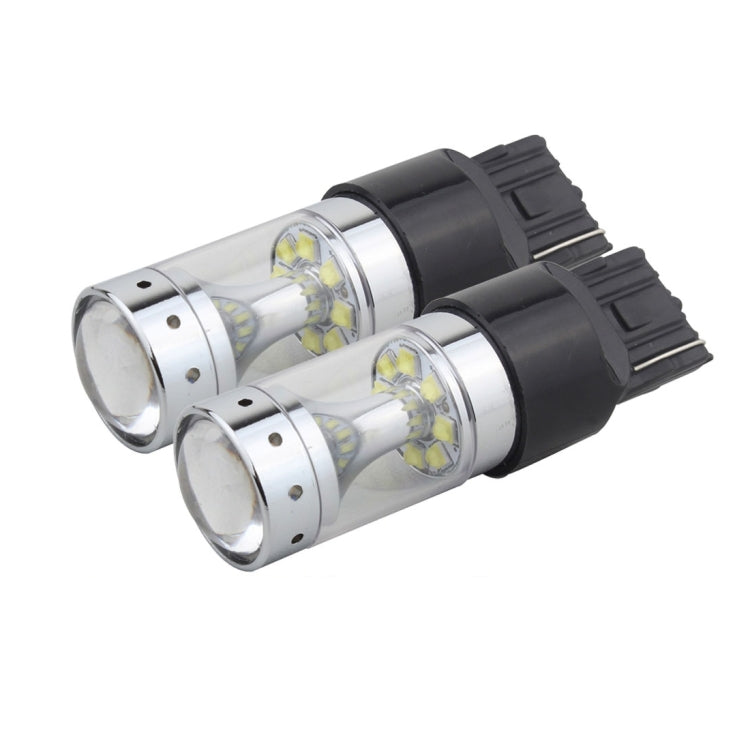 2 PCS 7440 60W 1200 LM 6000K Car Auto Brake Lights Turn Light Backup Light with 12 CREE XB-D Lamps, DC 12V (White Light)