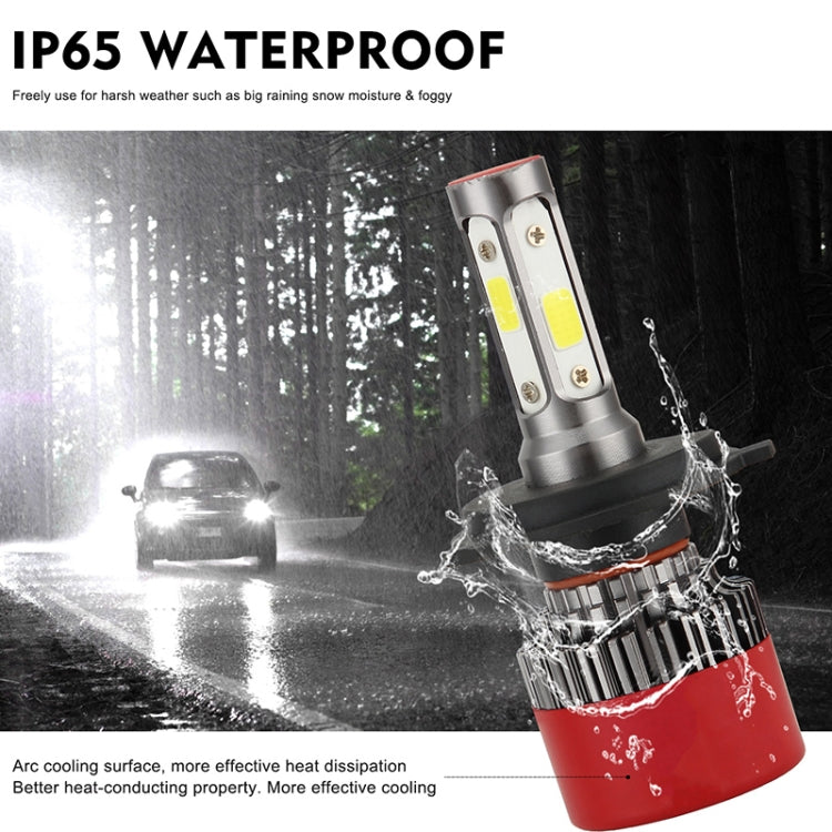 2 PCS EV16 H4 DC8-48V / 24W / 2800LM / 6000K IP67 Car LED Headlight Lamps
