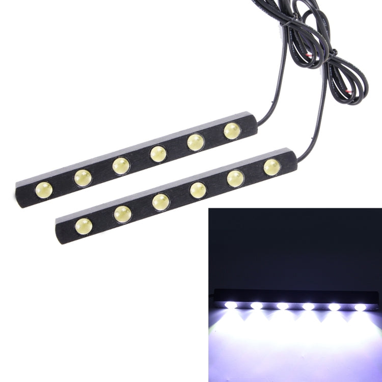 2 PCS 6W 540LM White Light 6000K 6 LED Eagle Eye Car Daytime Running Lights, DC 12V(Black)
