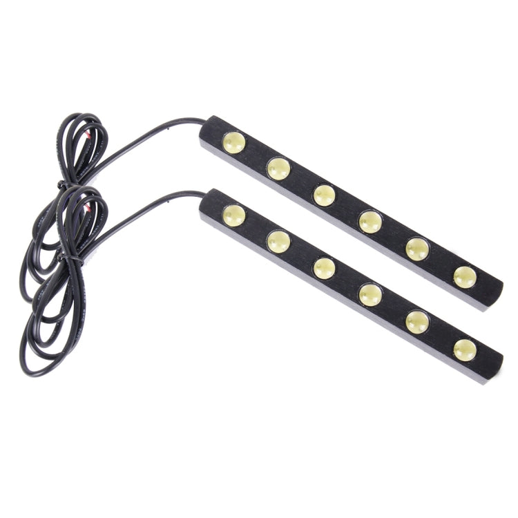 2 PCS 6W 540LM White Light 6000K 6 LED Eagle Eye Car Daytime Running Lights, DC 12V(Black)