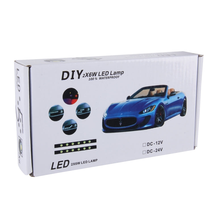 2 PCS 6W 540LM White Light 6000K 6 LED Eagle Eye Car Daytime Running Lights, DC 12V(Black)