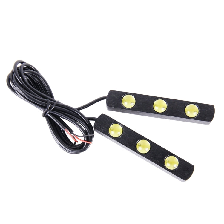2 PCS 3W 270LM White Light 6000K 3 LED Eagle Eye Car Daytime Running Lights, DC 12V(Black)