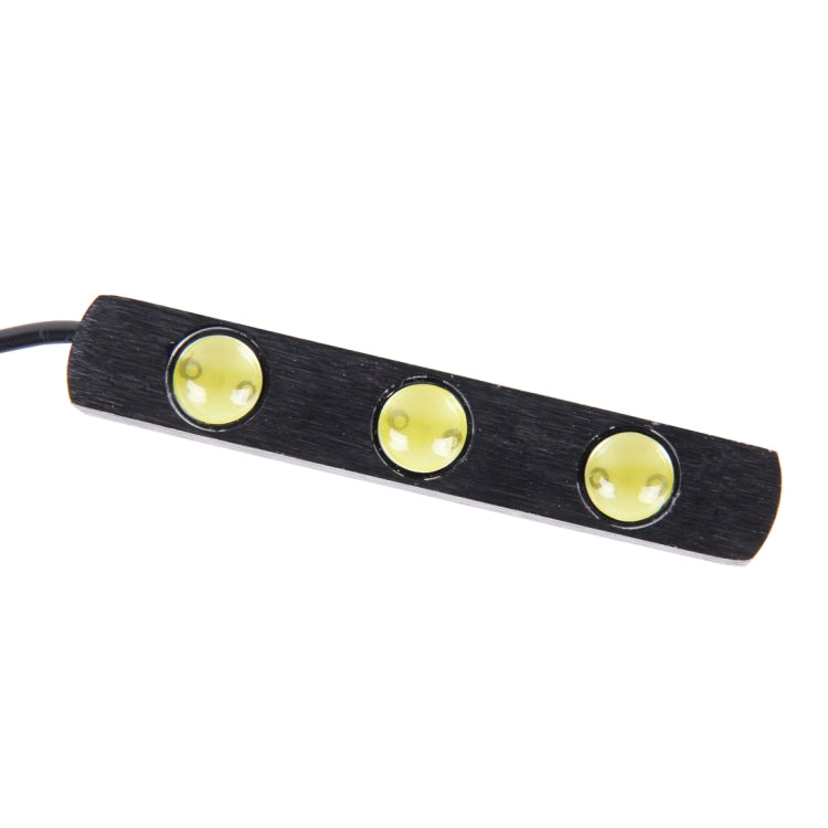 2 PCS 3W 270LM White Light 6000K 3 LED Eagle Eye Car Daytime Running Lights, DC 12V(Black)