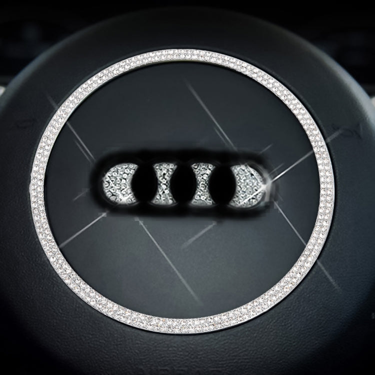 Universal Car Steering Wheel Curcle Diamond Decorative Stickers for Audi