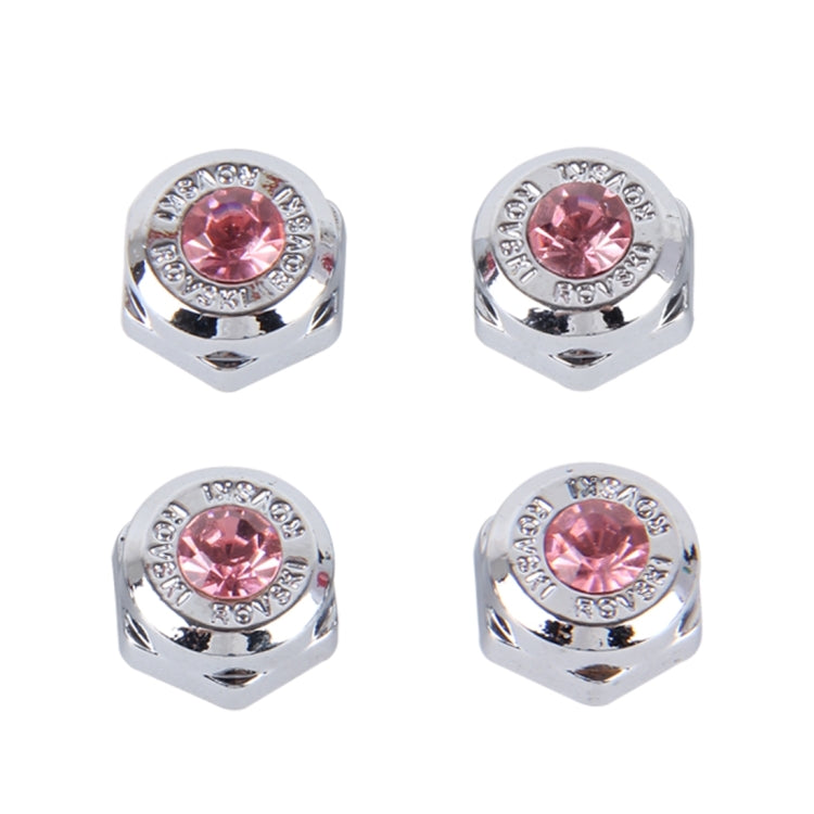 4 PCS License Plate Frame Waterproof Stainless Steel Crystal Screw