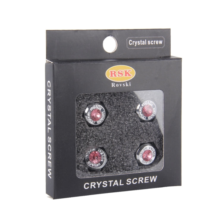 4 PCS License Plate Frame Waterproof Stainless Steel Crystal Screw