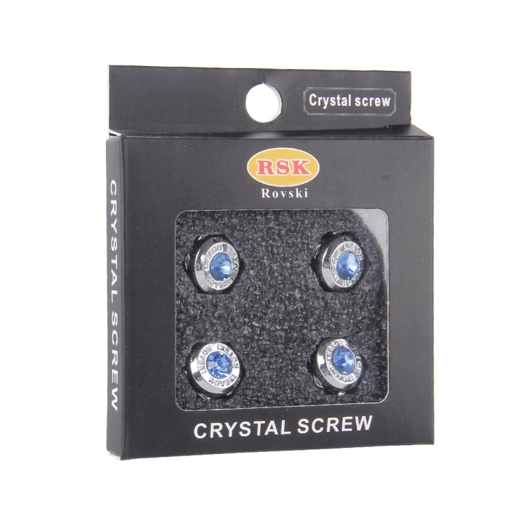 4 PCS License Plate Frame Waterproof Stainless Steel Crystal Screw