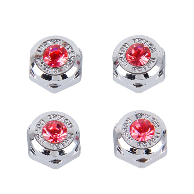 4 PCS License Plate Frame Waterproof Stainless Steel Crystal Screw