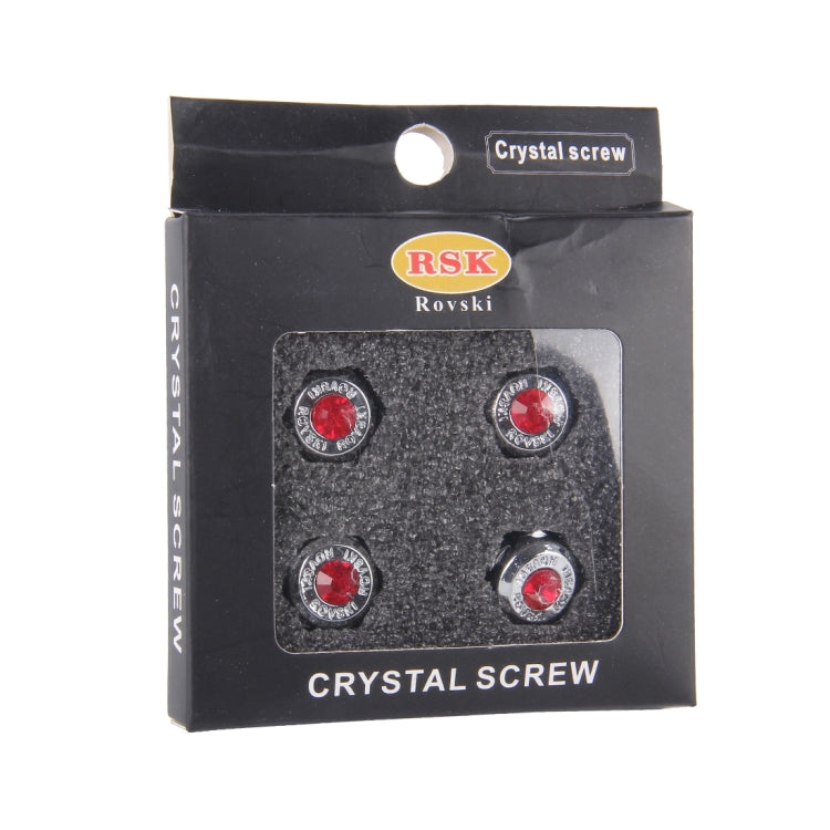 4 PCS License Plate Frame Waterproof Stainless Steel Crystal Screw