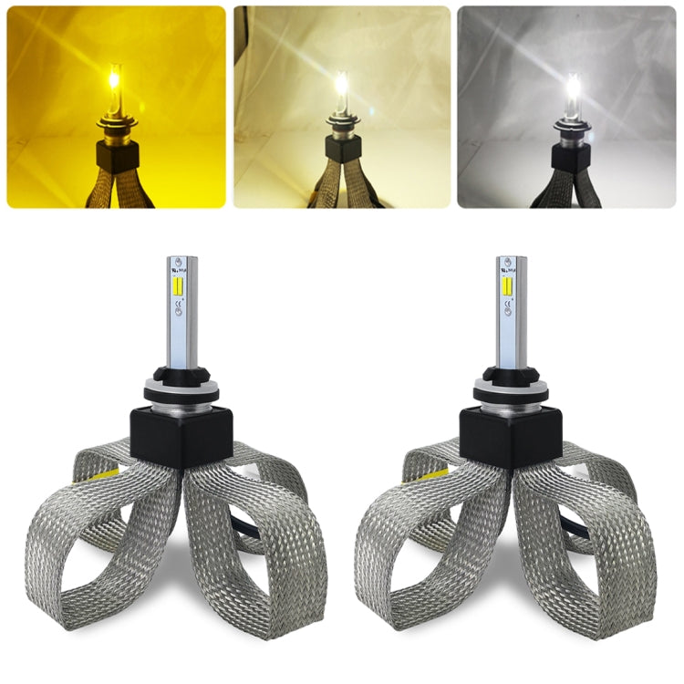 2 PCS T9 880 / 881 9-36V / 25W / 3000K 4300K 6000K / 3000LM IP68 Car Triple Color LED Headlight Lamps