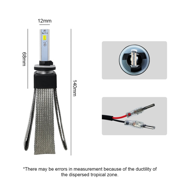 2 PCS T9 880 / 881 9-36V / 25W / 3000K 4300K 6000K / 3000LM IP68 Car Triple Color LED Headlight Lamps