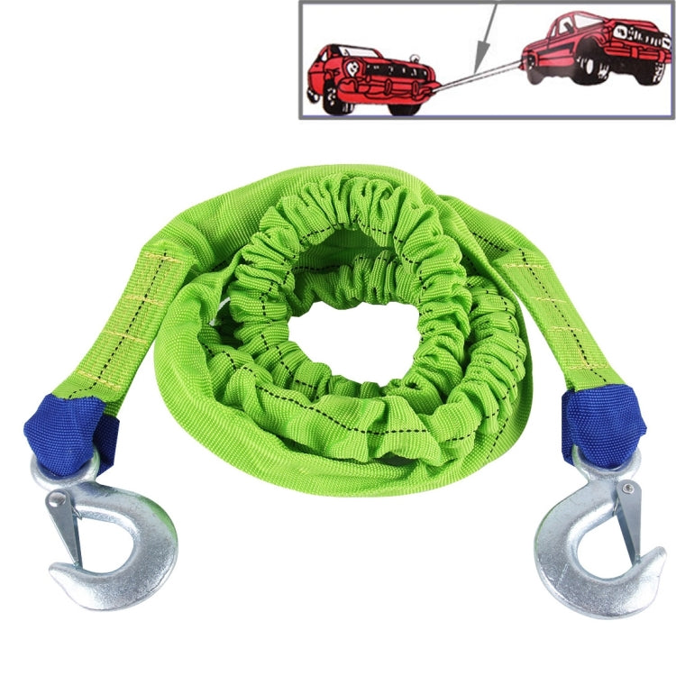 ZONGYUAN ZY-107B 4m×3.5cm 2 Ton Car Elastic Force Towing Rope Straps with Two Hooks High Strength Cable Cord Heavy Duty Recovery Securing Accessories for Cars Trucks
