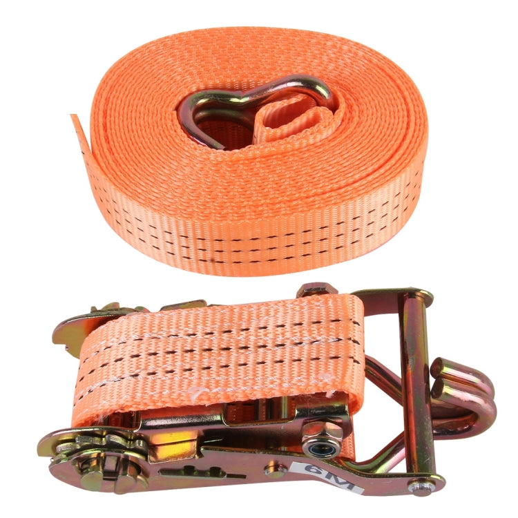 ZONGYUAN 6m×3.5cm 3 Ton Car Bundled Device with Hook And Buckle High Strength Cable Cord Heavy Duty Recovery Securing Accessories for Cars Trucks(Orange)