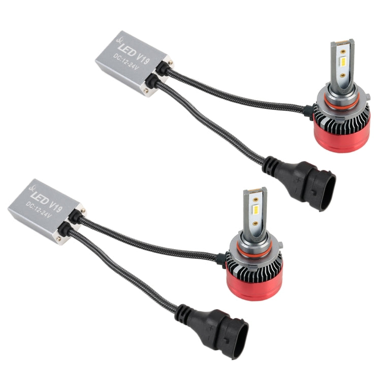 2 PCS V19 9006 / HB4 DC12-24V / 28W / 6000K / 2000LM IP65 Car LED Headlight Lamps, with 6 CSP Lamps(White Light)