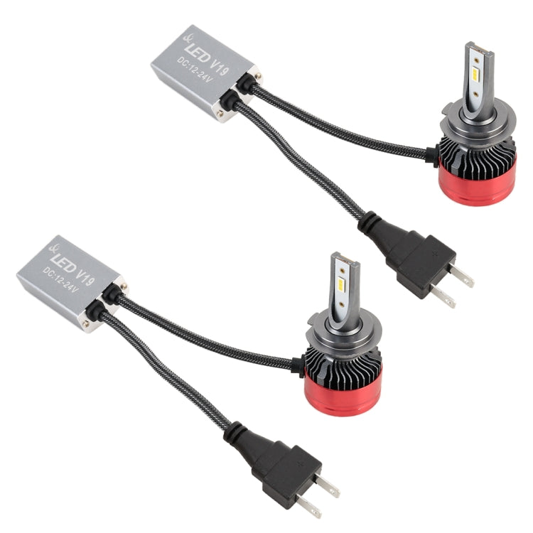 2 PCS V19 H7 DC12-24V / 28W / 6000K / 2000LM IP65 Car LED Headlight Lamps, with 6 CSP Lamps(White Light)