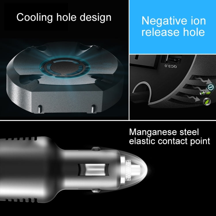 XPower S200 Plus Car Multi-functional  Power Inverter USB 3.0 Quick Charger Adapter + Negative Ions Air Cleaner