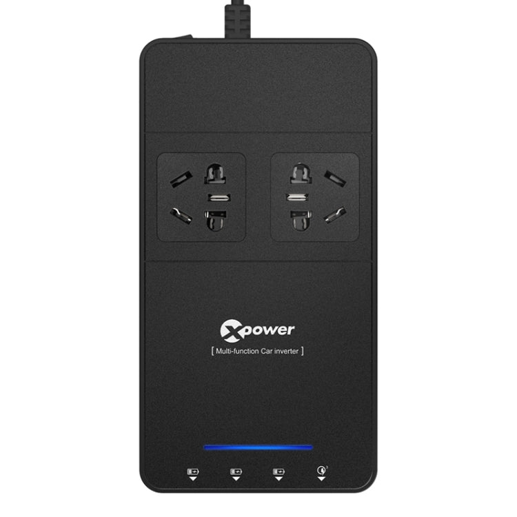 XPower T1 250W DC 12V to AC 220V Car Multi-functional Power Inverter 4 USB Ports 8.0A Charger Adapter + Negative Ions Air Cleaner