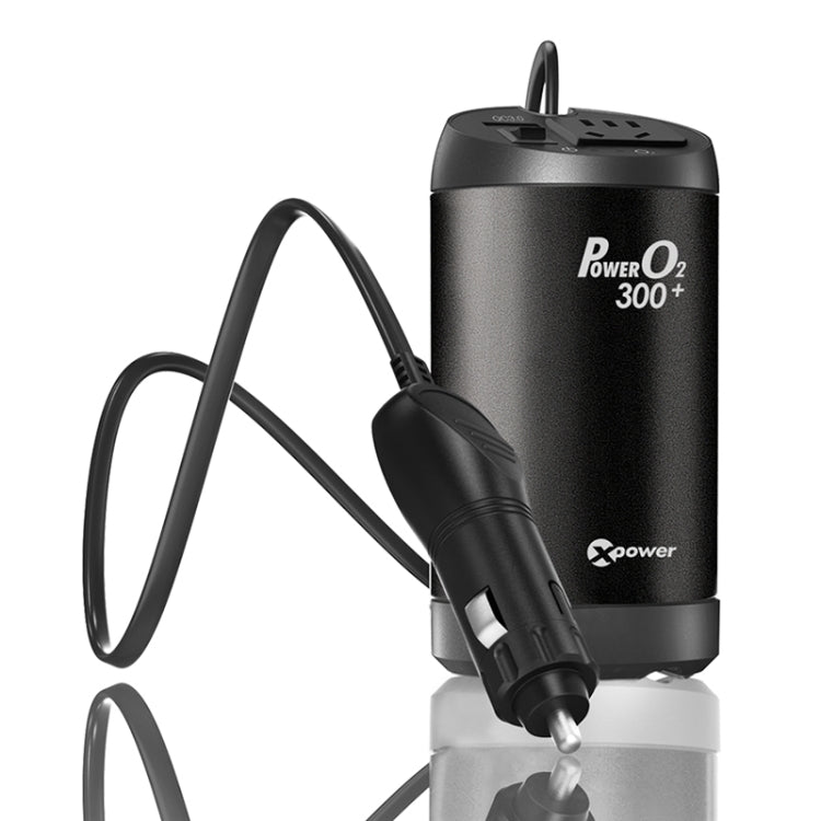 XPower T300 DC 12V to AC 220V Car Multi-functional Power Inverter 2.4A USB Charger Adapter + Negative Ions Air Cleaner