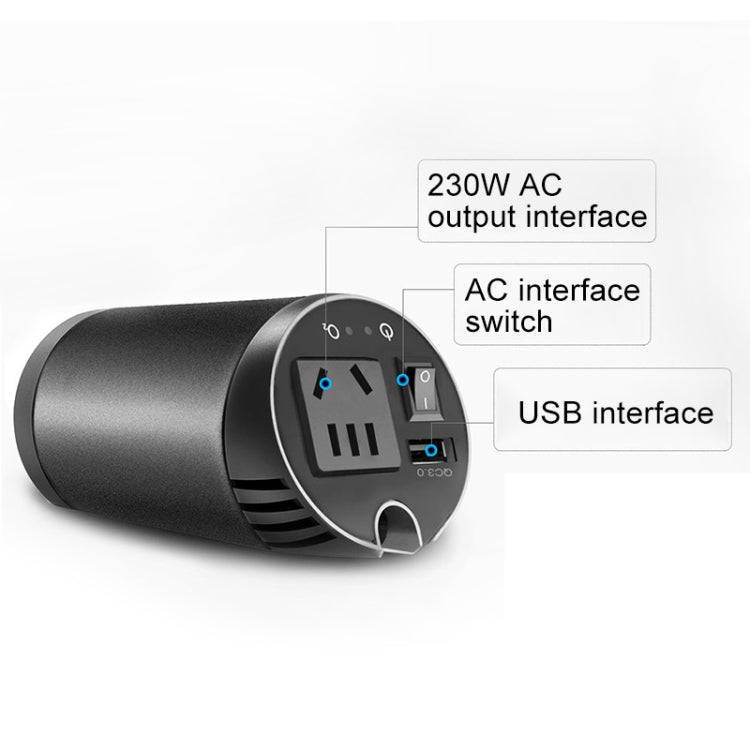 XPower T300 DC 12V to AC 220V Car Multi-functional Power Inverter 2.4A USB Charger Adapter + Negative Ions Air Cleaner