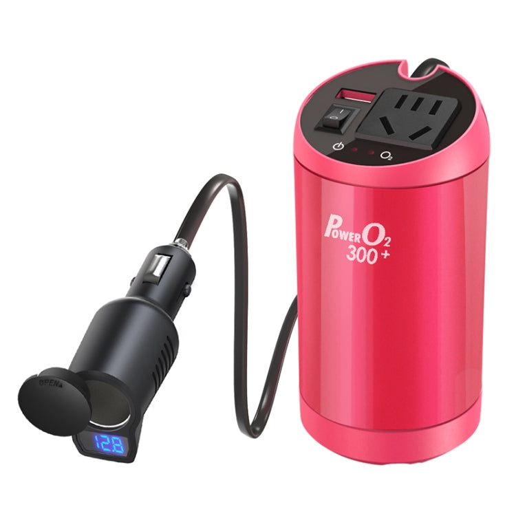 XPower T300 Plus DC 12V to AC 220V Car Multi-functional Power Inverter 2.4A USB Charger Adapter + Negative Ions Air Cleaner, with Battery Voltage Detection Function