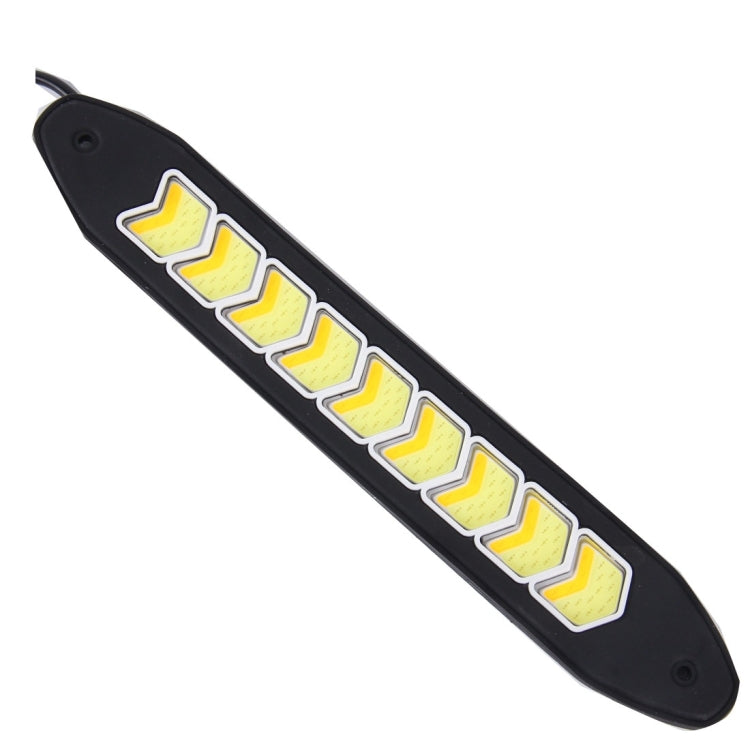 2 PCS 10W 1000LM 6000K White+Yellow Light COB LED Daytime Running Light,DC 12V