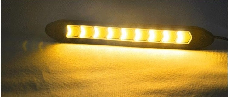 2 PCS 10W 1000LM 6000K White+Yellow Light COB LED Daytime Running Light,DC 12V