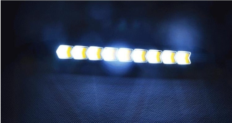 2 PCS 10W 1000LM 6000K White+Yellow Light COB LED Daytime Running Light,DC 12V
