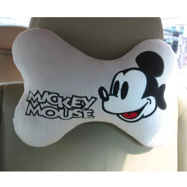 2PCS Car Headrest Cartoon Bone Pillow (Specification:Mickey Mouse)