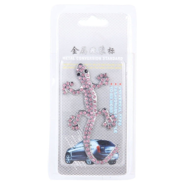 Gecko Pattern Car Stickers with Pink Diamond