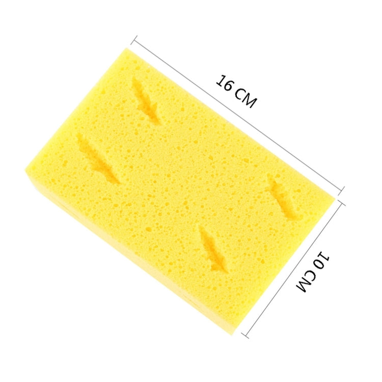 5 PCS Car Care Wear-resistant Brown Soft Sponge Car Wash Cleaning Pad(Yellow)