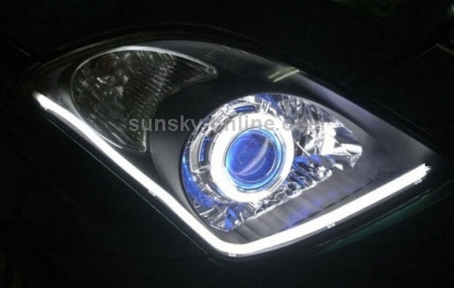 2 PCS 12V Car Daytime Running Lights Soft Article Lamp, White + Yellow Light, Length: 45cm