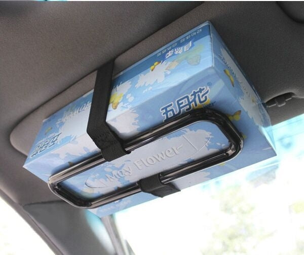 YQ-098 Vehicle Car Hanging Tissue Box Holder,Black