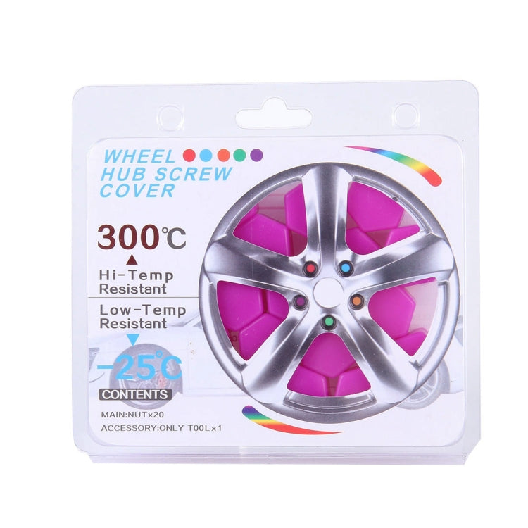 20 PCS Silicone Luminous Car Hubcap(Purple)