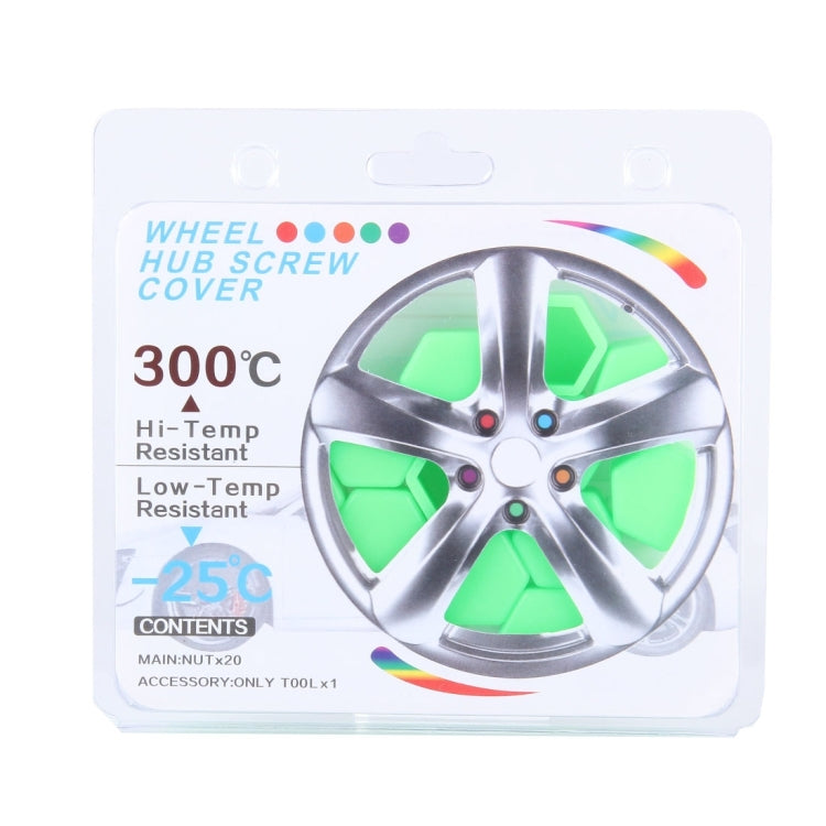 20 PCS Silicone Luminous Car Hubcap(Green)