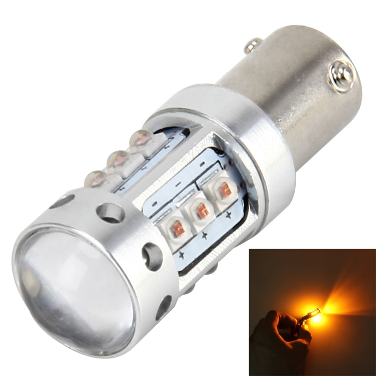 BA9S 50W 500LM Car Clearance Light Car Marker Light with 16 CREE Lamps, DC 12V-24V(Yellow Light)
