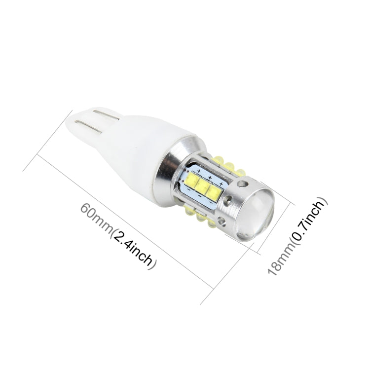 T15 50W 500 LM 6000K Car Clearance Light Car Marker Light with 16 CREE Lamps, DC 12V-24V(White Light)