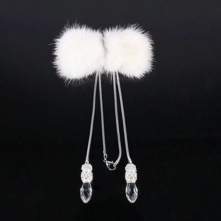 Lovely Handcrafted Car Ornaments Mink Bowknot Hanging Decoration