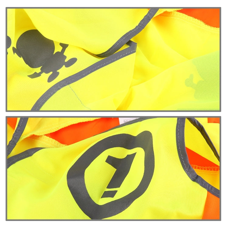 OQSPORT High Visibility Children Safety Reflective Vest Kids Traffic Warning Safe Fluorescent Clothing with Hat(Yellow)