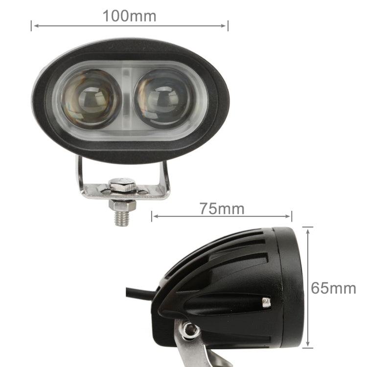 DC 9-32V 20W 6000K Waterproof Vehicle Car Boat Marine External Work Lights Emergency Lights 30 Degrees Spot Light LED Car Bulbs with 2 Intense CREE LED Lights(White Light)