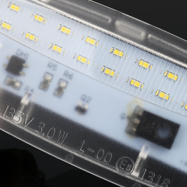 2 PCS Car DC12V / 1.5W / 6000K / 100LM LED Vanity Mirror Lamp Makeup Mirror Light with 18 SMD-3014 Lamps for BMW E93, White Light