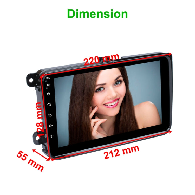 HD 8 inch Car Android 8.0 Radio Receiver MP5 Player for Volkswagen, Support FM & Bluetooth & TF Card & GPS, with Decoder