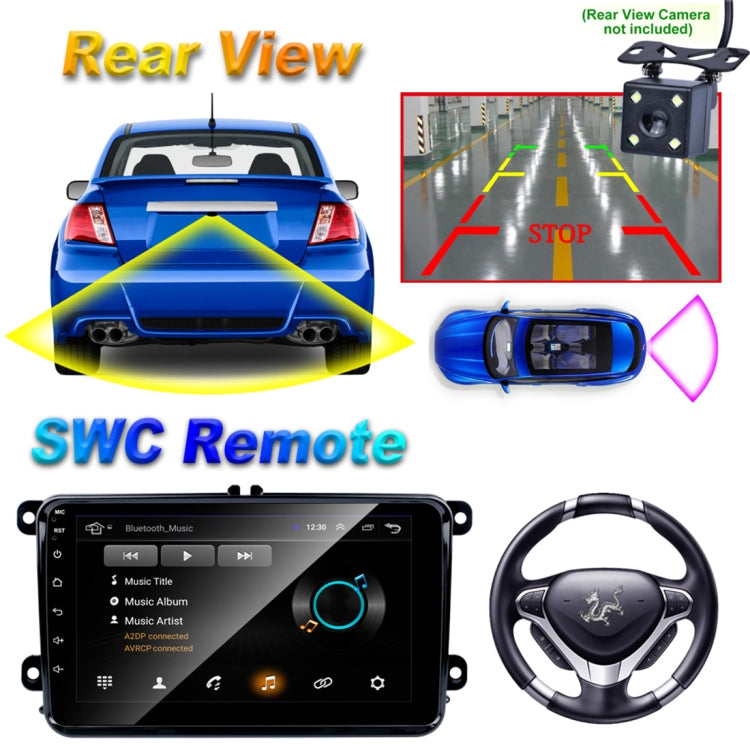 HD 8 inch Car Android 8.0 Radio Receiver MP5 Player for Volkswagen, Support FM & Bluetooth & TF Card & GPS, with Decoder