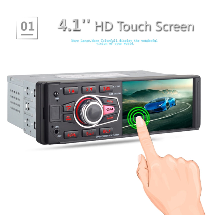 4042TM HD 4.1 inch 1 Din Universal Car Radio Receiver MP5 Player, Support FM & AM & Bluetooth & TF Card & Hand-free Calling & Phone Link