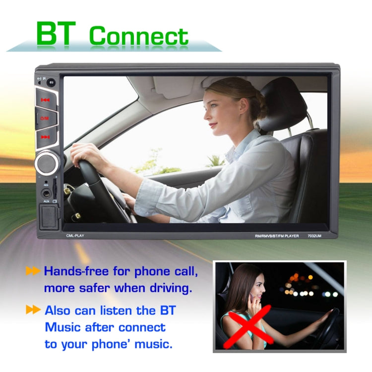 7032UM HD 7 inch Universal Car Radio Receiver MP5 Player, Support FM & AM & Bluetooth & TF Card & Hand-free Calling & Phone Link